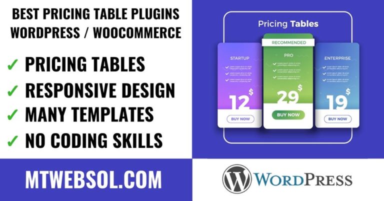 Top 8 Best Pricing Table Plugins for WordPress & WooCommerce in 2019