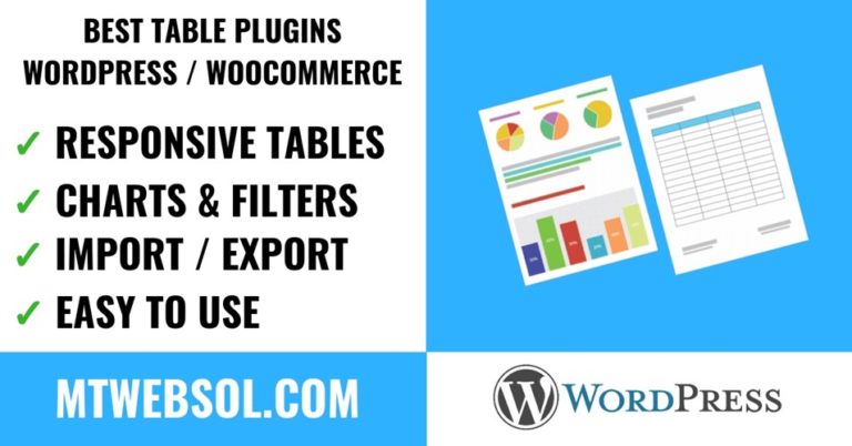 Top 5 Best Table Plugins for WordPress & WooCommerce Without Coding
