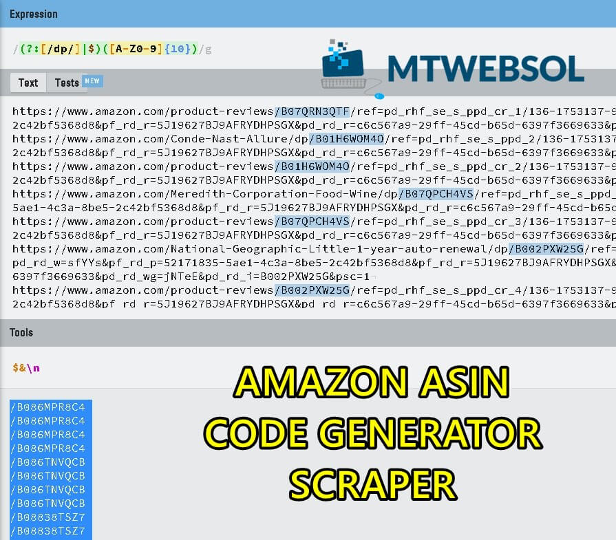 Amazon ASIN Code Generator & Amazon Product Table Generator